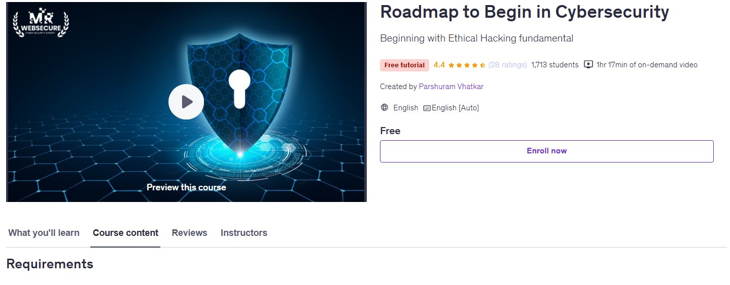 Information - مجاني من يوديمي 👇 Roadmap to Begin in Cybersecurity https ...
