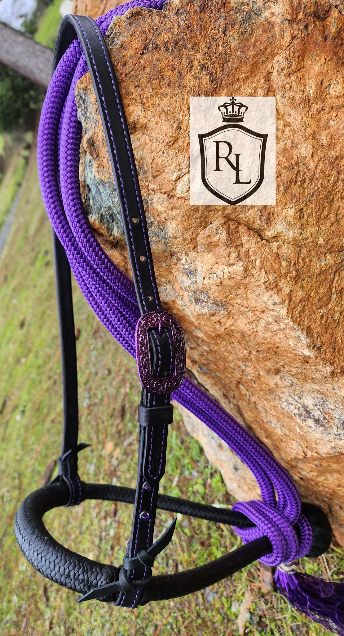 Custom purple hackamore set... - Royal Legacy custom leather | Facebook