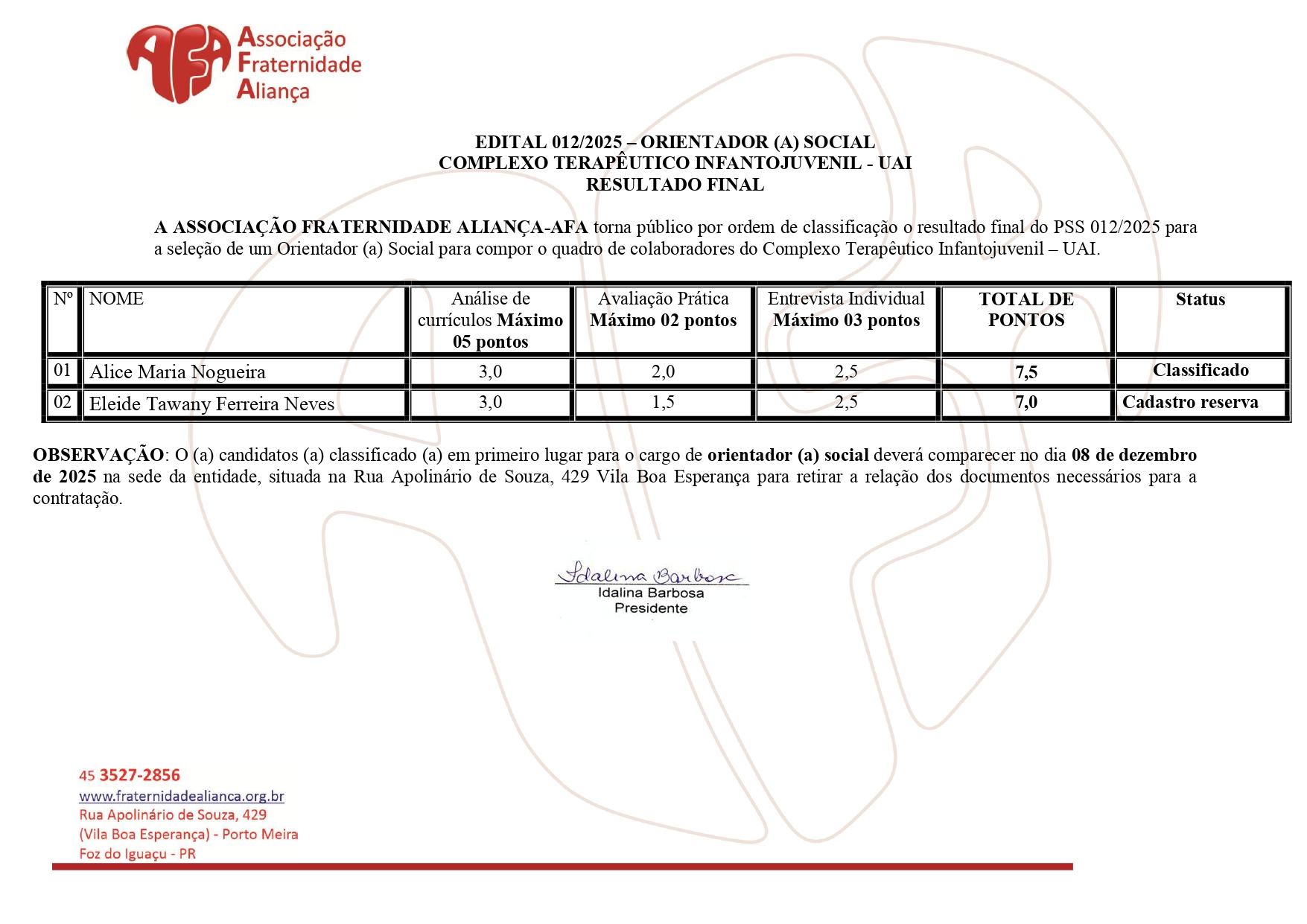 AFA - Associação Fraternidade Aliança
