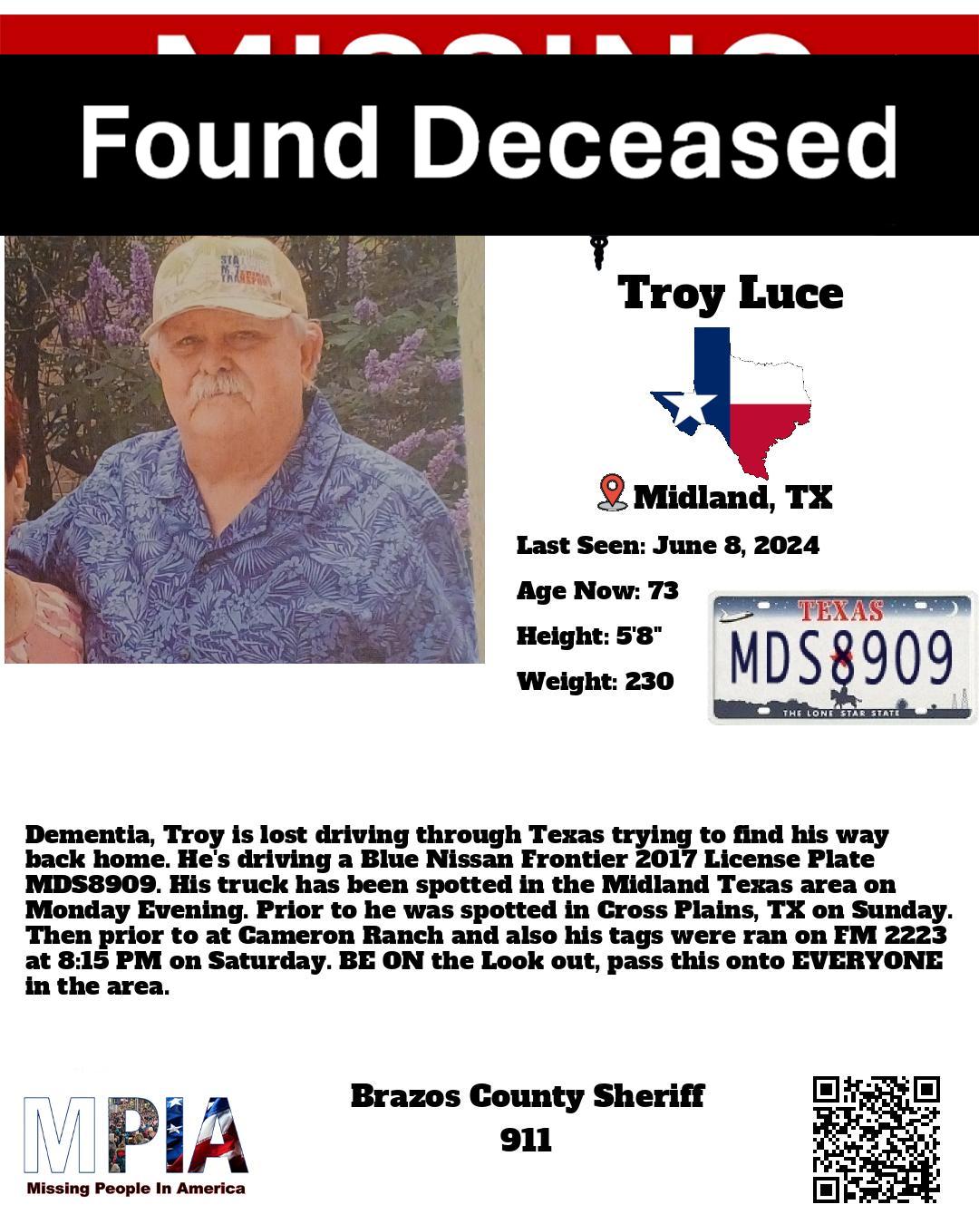 Sadly Found Deceased in... - Missing People In America