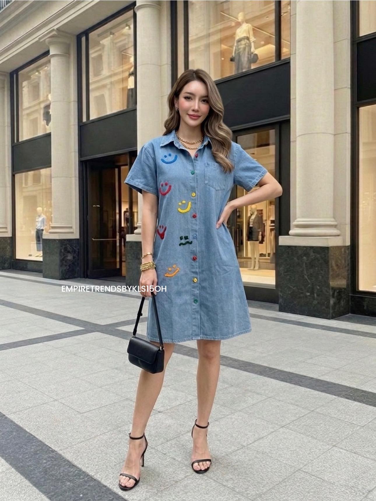 Patch Denim Dress Small to 2xl Few pieces left 😵😵😵