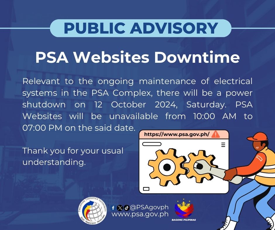 𝗣𝗨𝗕𝗟𝗜𝗖 𝗔𝗗𝗩𝗜𝗦𝗢𝗥𝗬... - Philippine Statistics Authority | Facebook