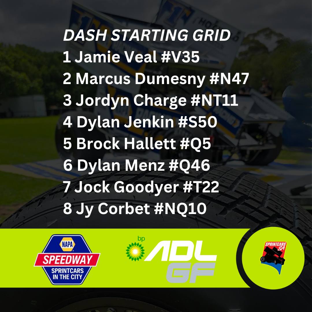 Sprintcars SA - Your Sprintcar Dash starting grid 1 Jamie... | Facebook