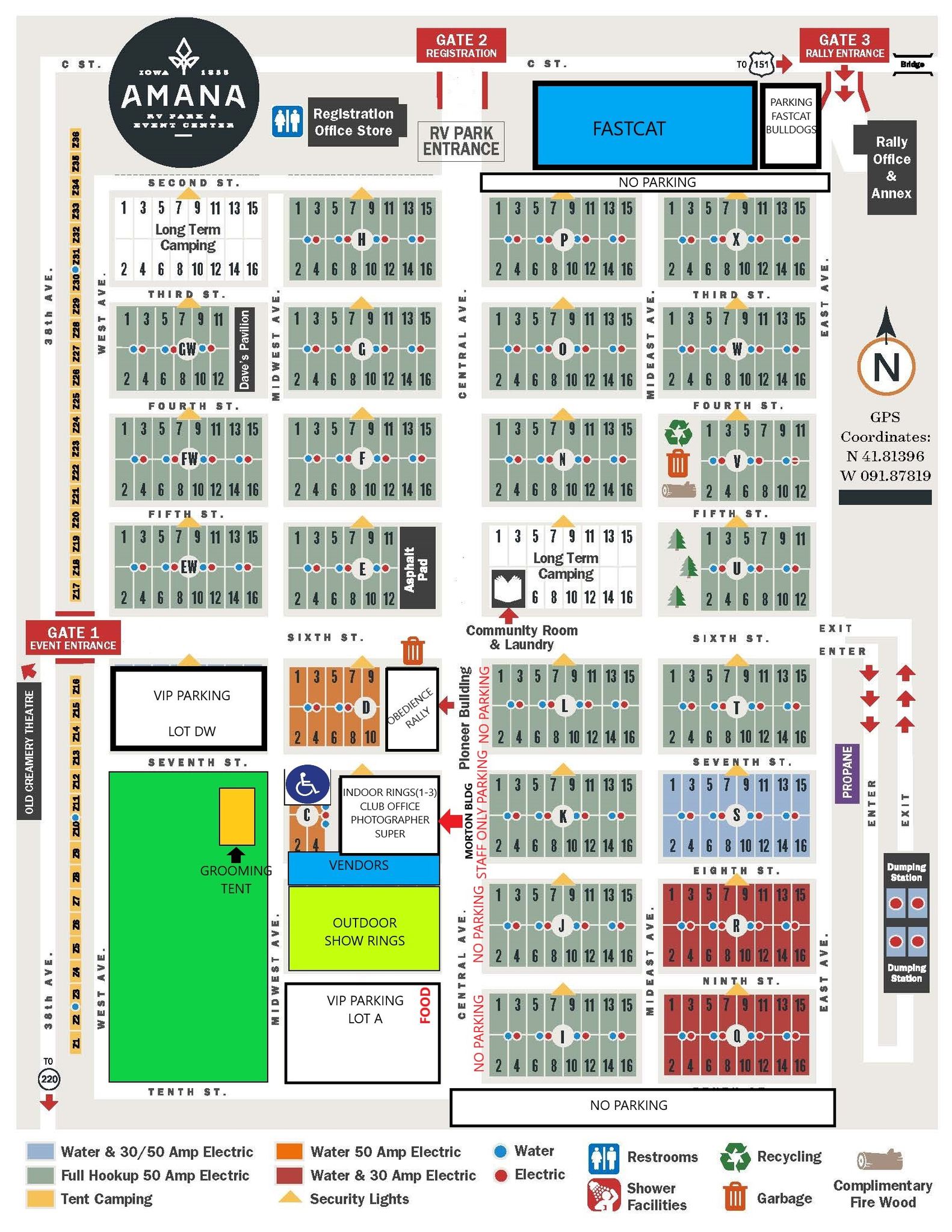 Amana - Below you will see a map of the RV park. I've blocked out the ...