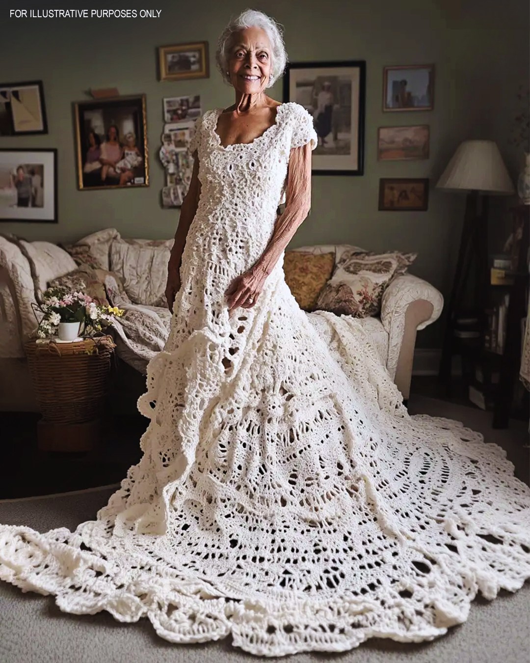 MY HUSBAND CROCHETED ME A WEDDING DRESS! 🥰 Today is special—it's my 70th birthday and my 47th wedding anniversary. My husband was crocheting a surprise for my milestone birthday—a wedding dress! I