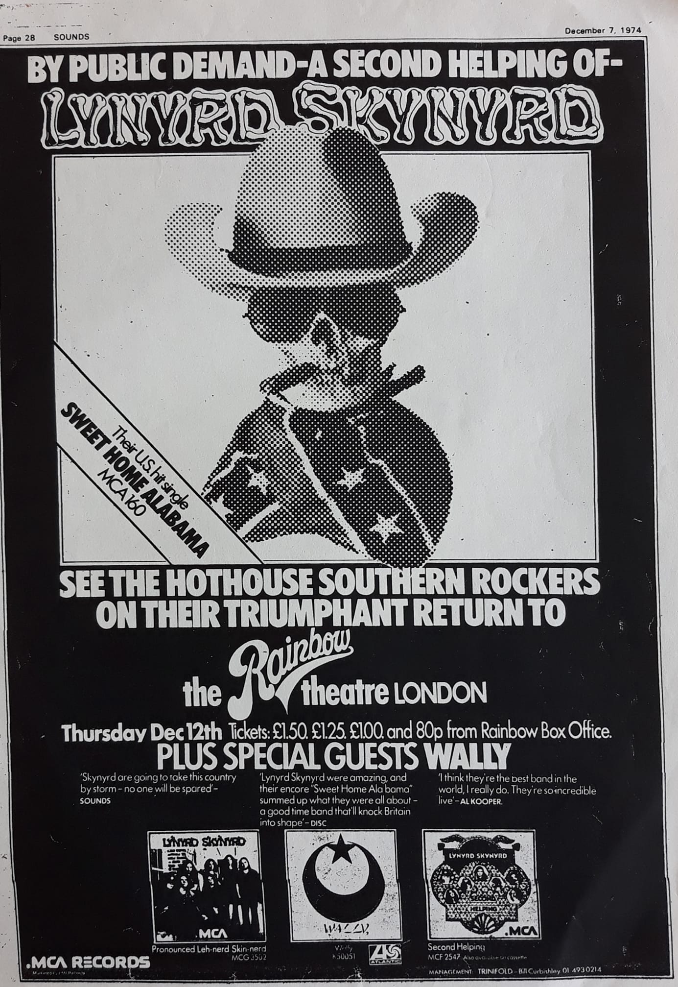 Lynyrd Skynyrd backstage pass from 1977 UK tour