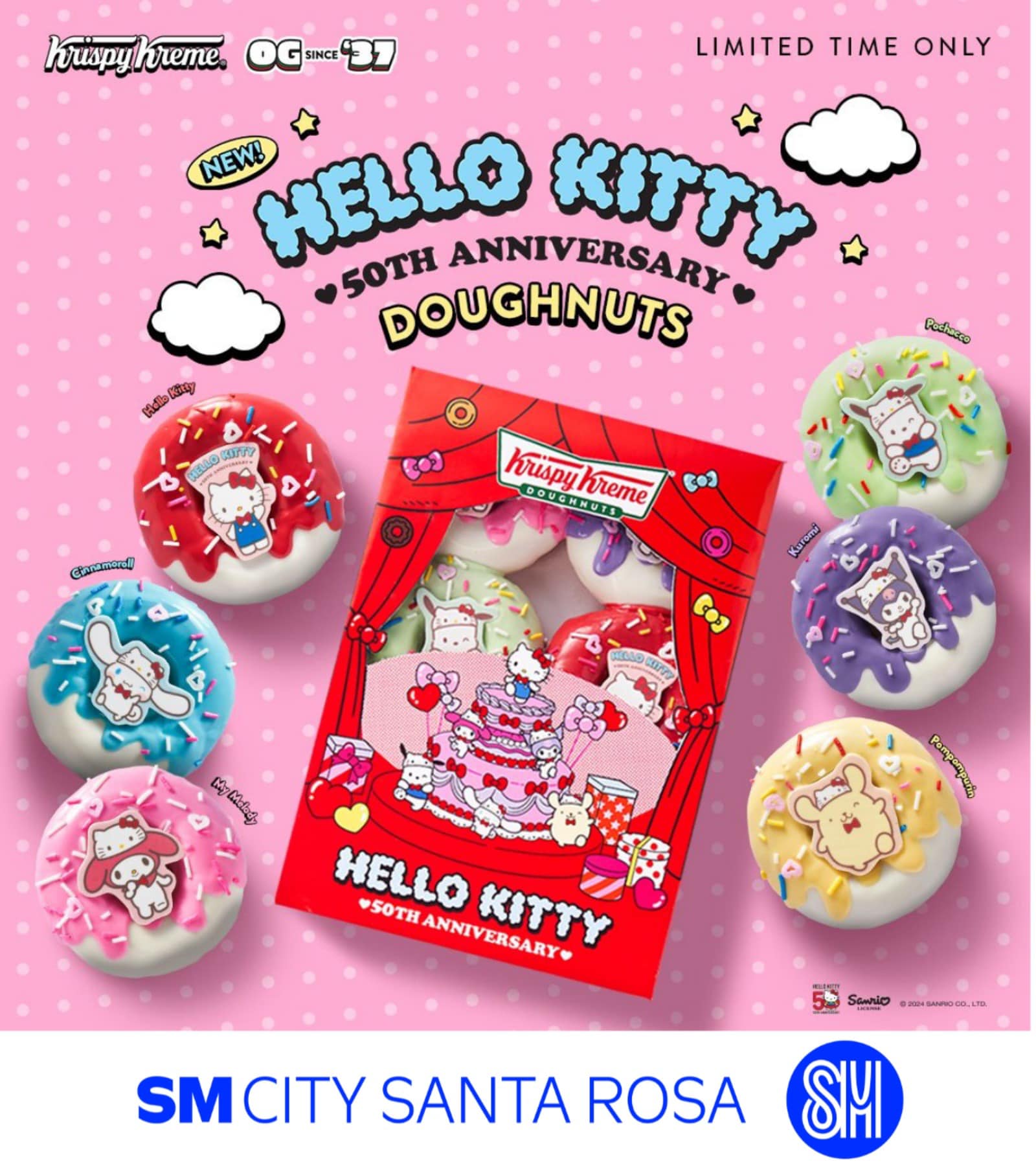 Enjoy sweet cinnamon sugar mini donuts from the Hello Kitty Cafe