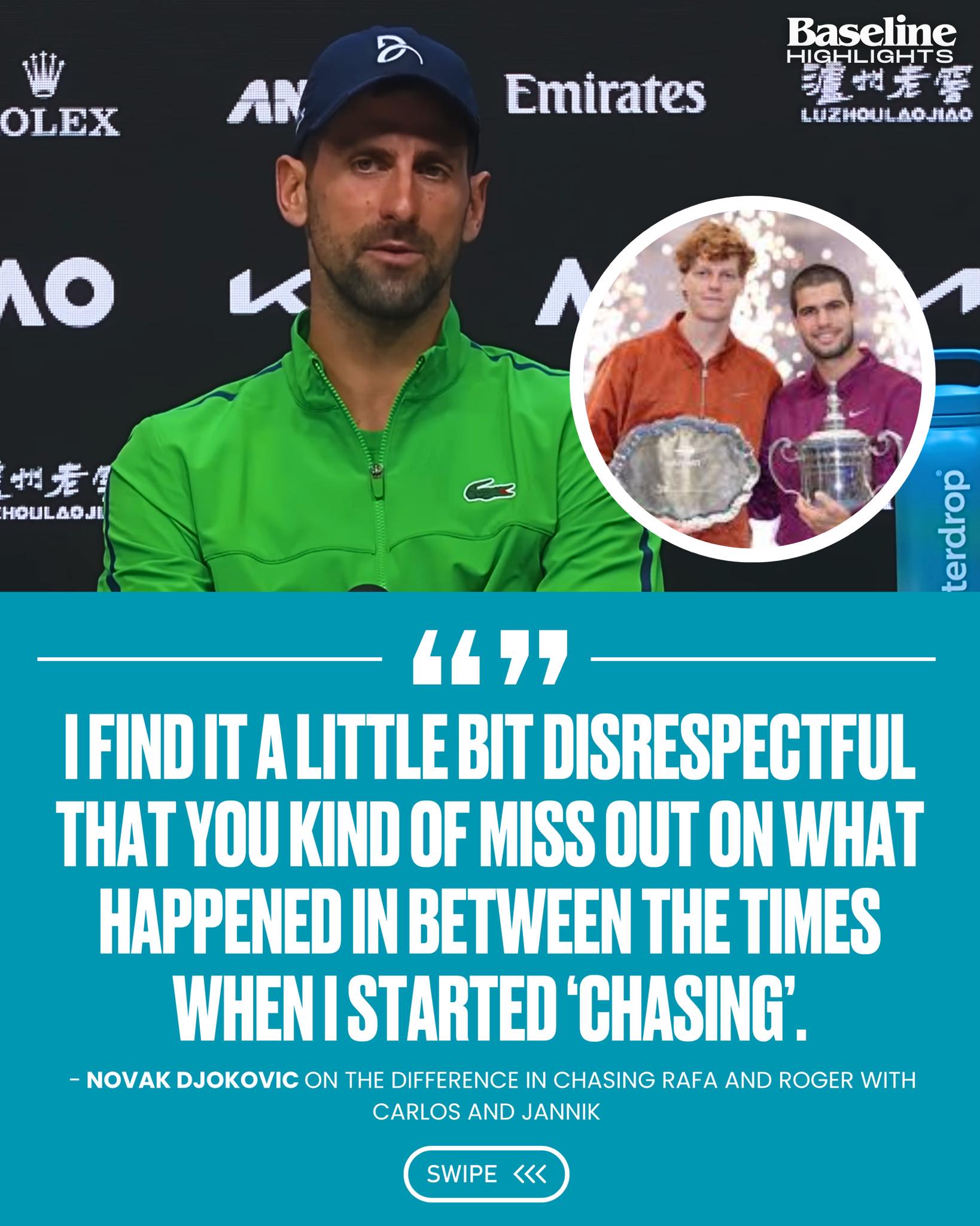 Novak bristled at a question that tried to compare the beginning 