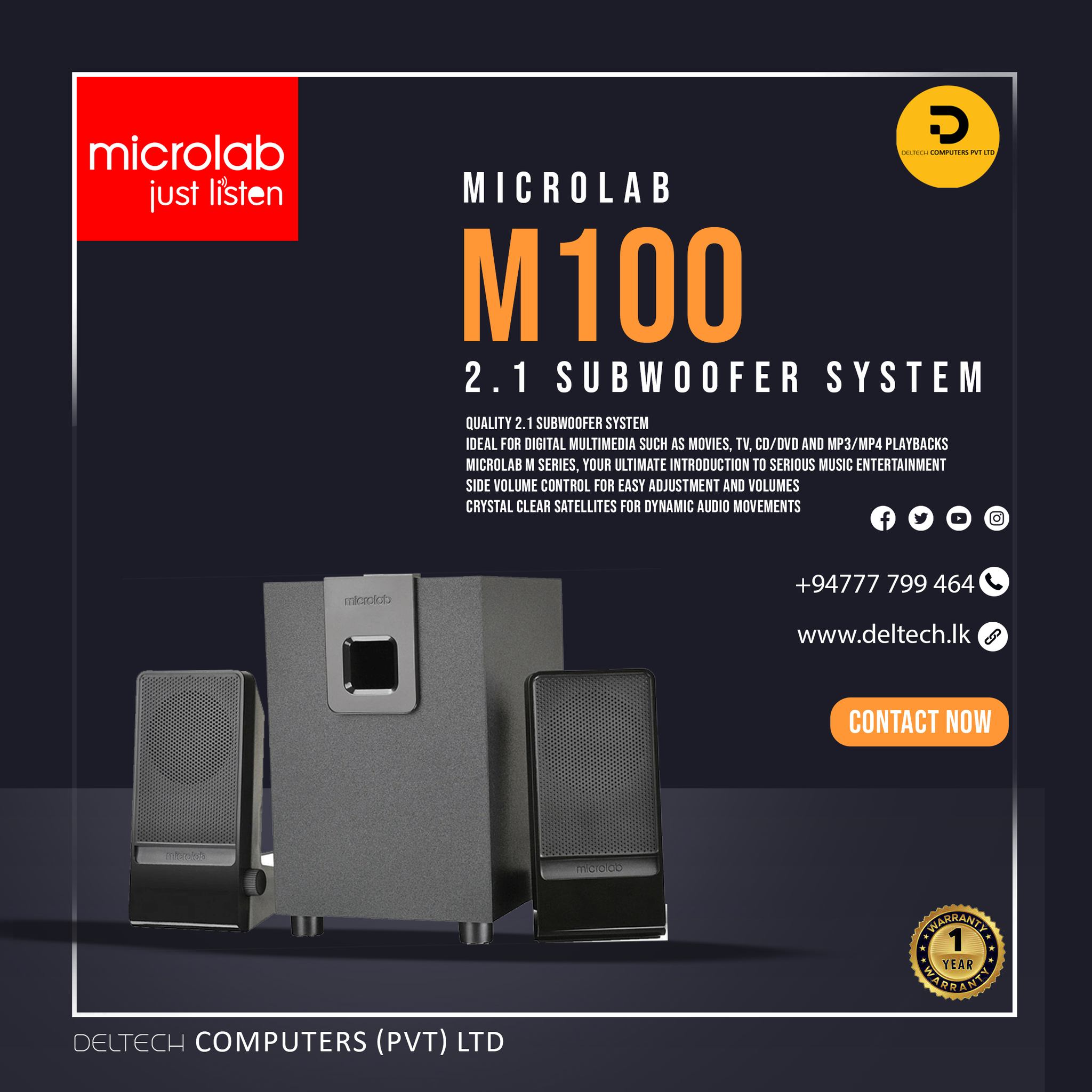 Deltech - Microlab M 100 2.1 subwoofer system Quality 2.1 #subwoofer ...