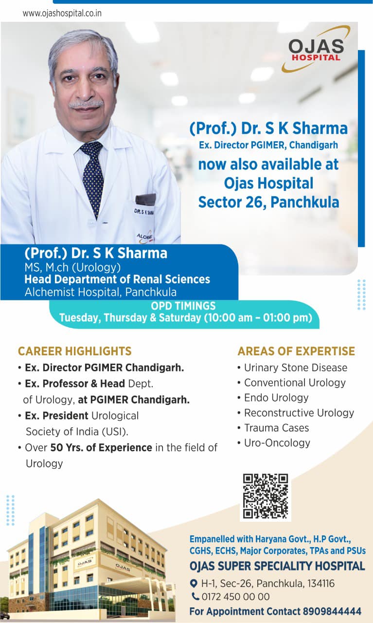 (Prof.) Dr. SK Sharma, who has worked as a Director in PGIMER ...