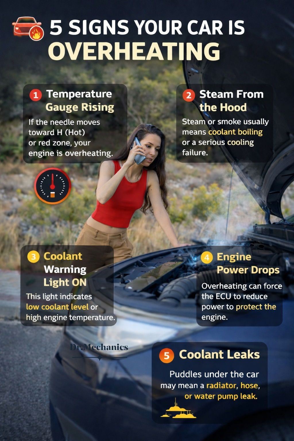 Dr.mechanics - 5 Signs Your Car Is Overheating 🚗🔥 Your car won’t always ...