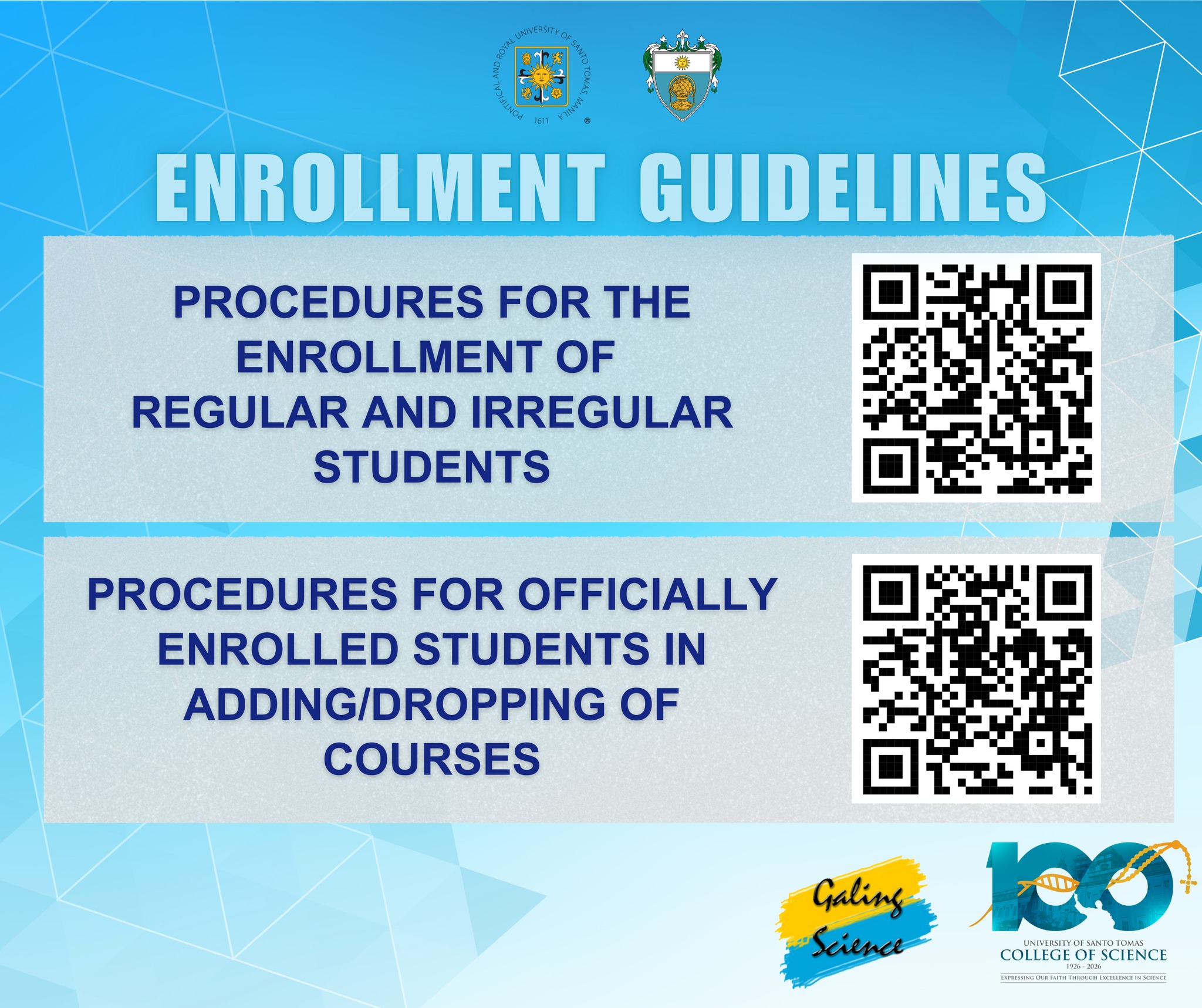 UST-Science - 📣 ANNOUNCEMENT 📣 Please refer to the... | Facebook