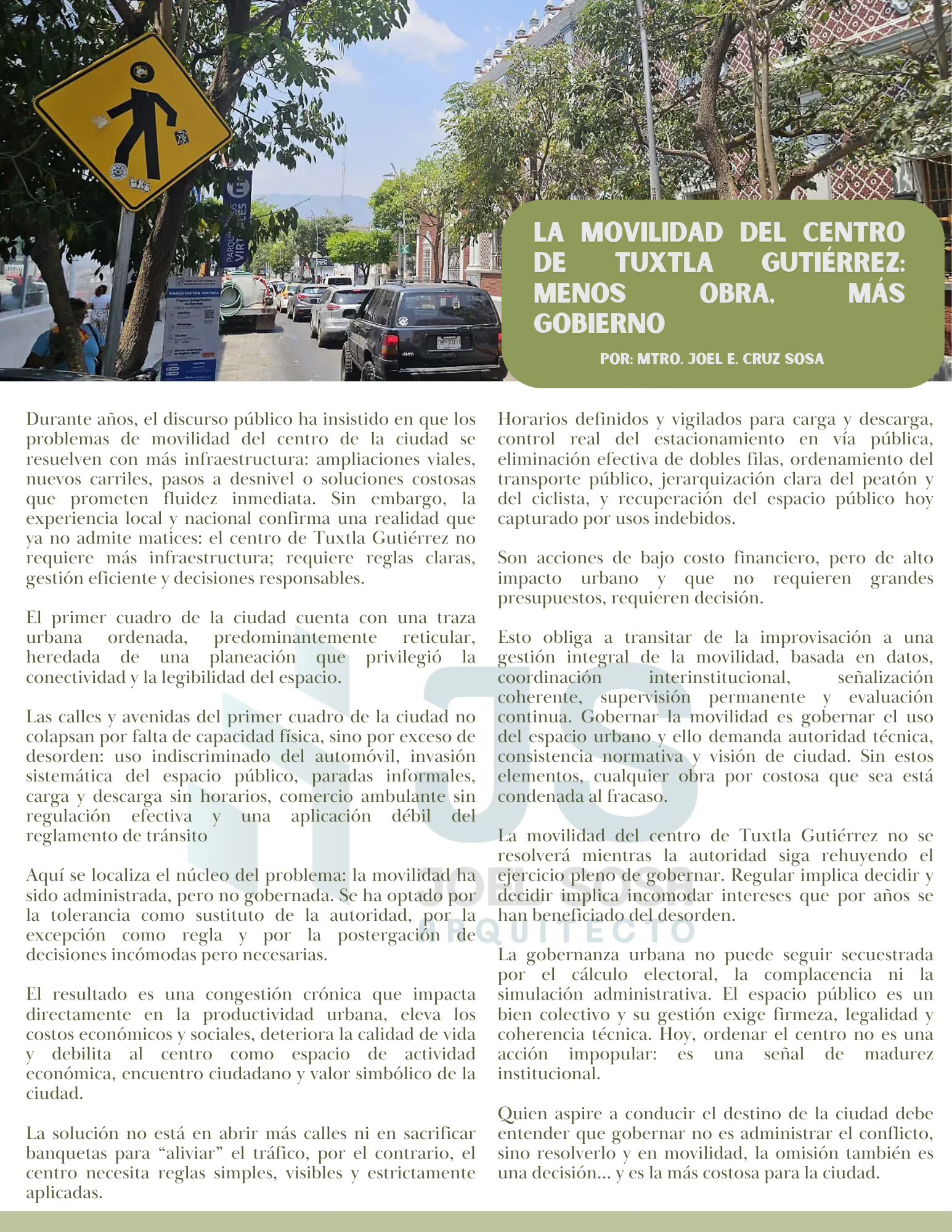 Joel - El primer cuadro de Tuxtla Gutiérrez, cuenta con una traza ...