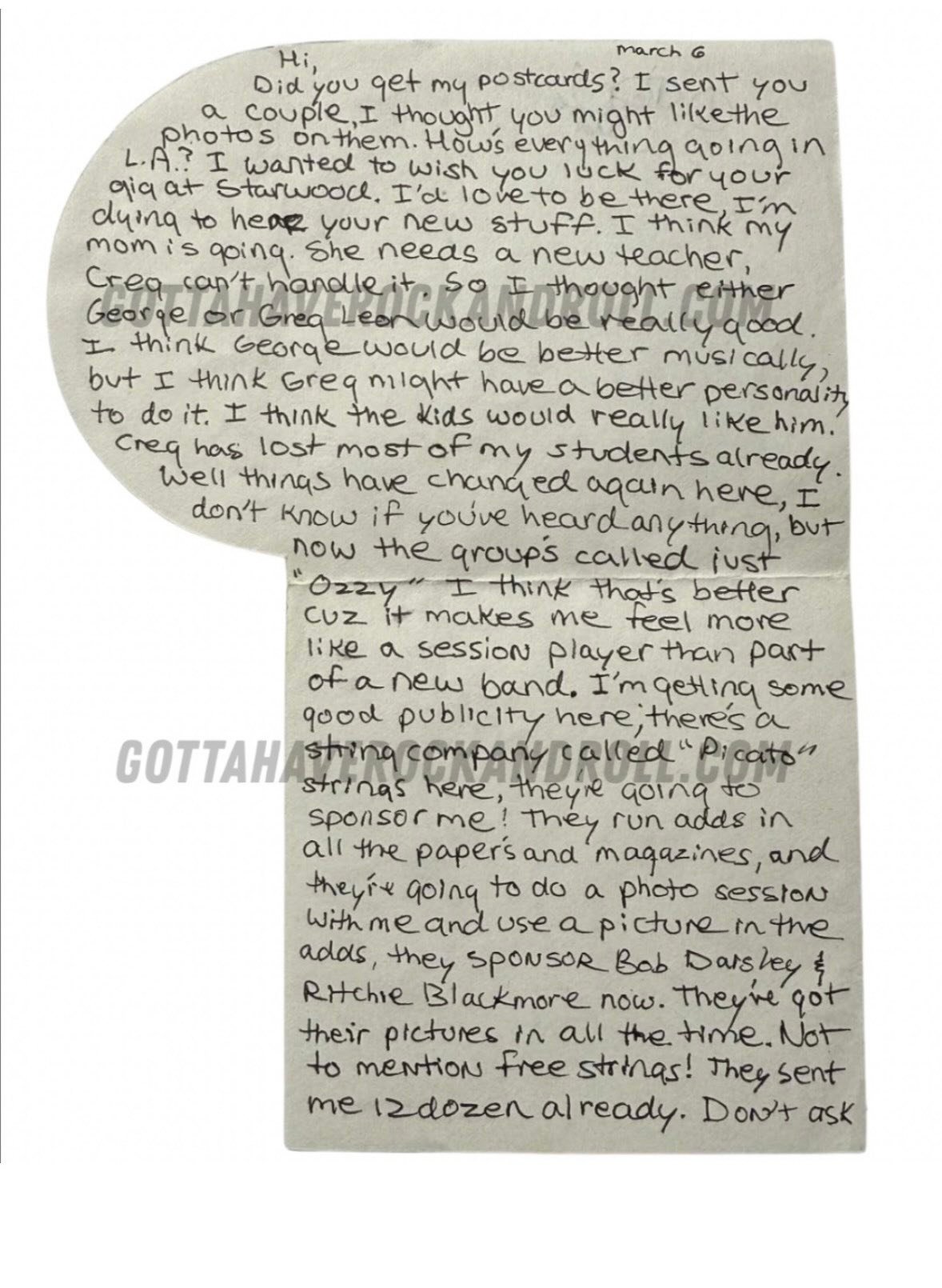 Letter to Dubrow, from Randy in March 1980. | Facebook