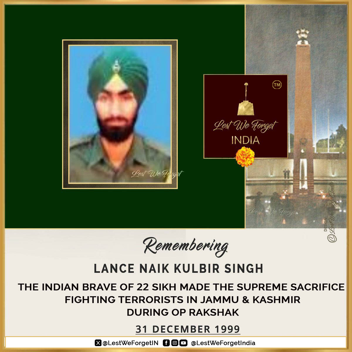 Lest - Remembering the service & valour of an unsung #IndianBrave # ...