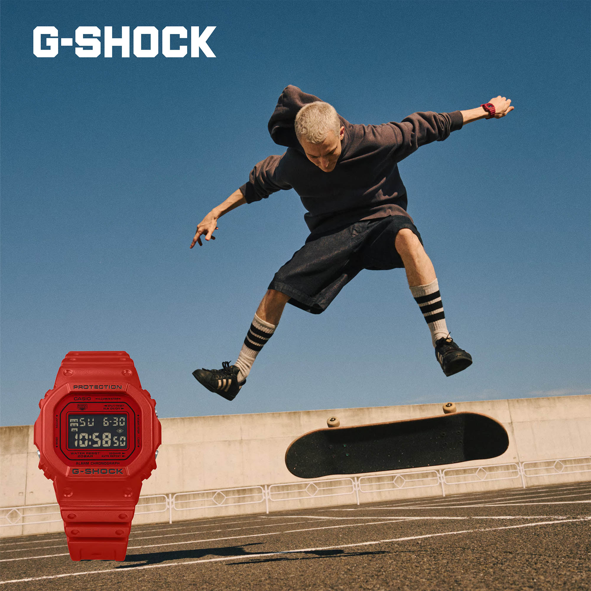 Four iconic designs in a bold color befitting the G-SHOCK identity 