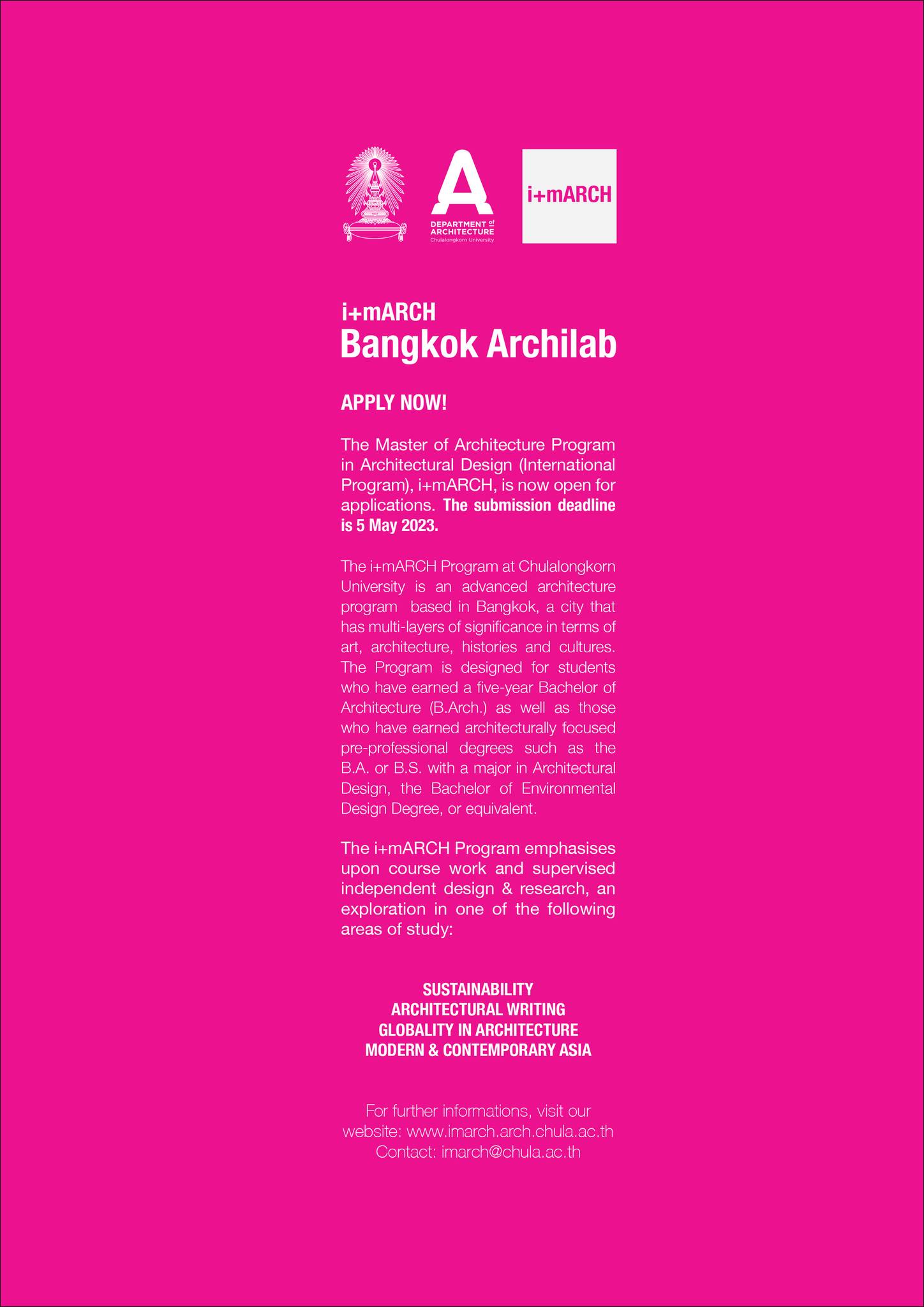 Dep Arch CU - 🅐 i+mARCH Bangkok Archilab --- The Master of...