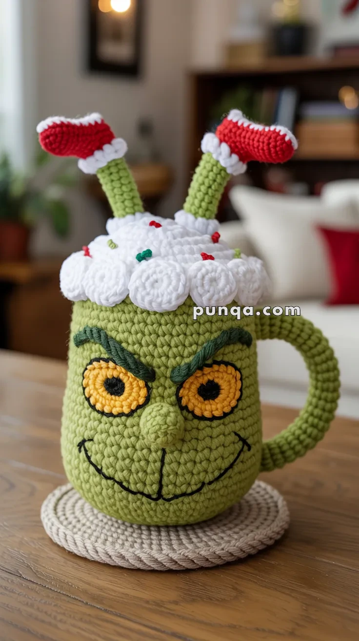 Punqa - https://punqa.com/free-amigurumi-grinch-mug-crochet... | Facebook