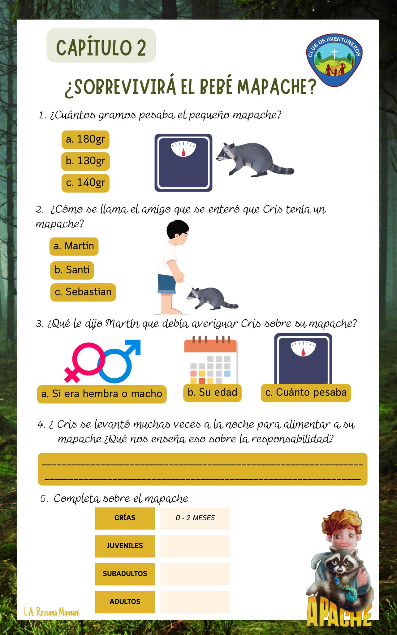 Cuadernillo de... - Rossana Mamani - Líder de Aventureros | Facebook