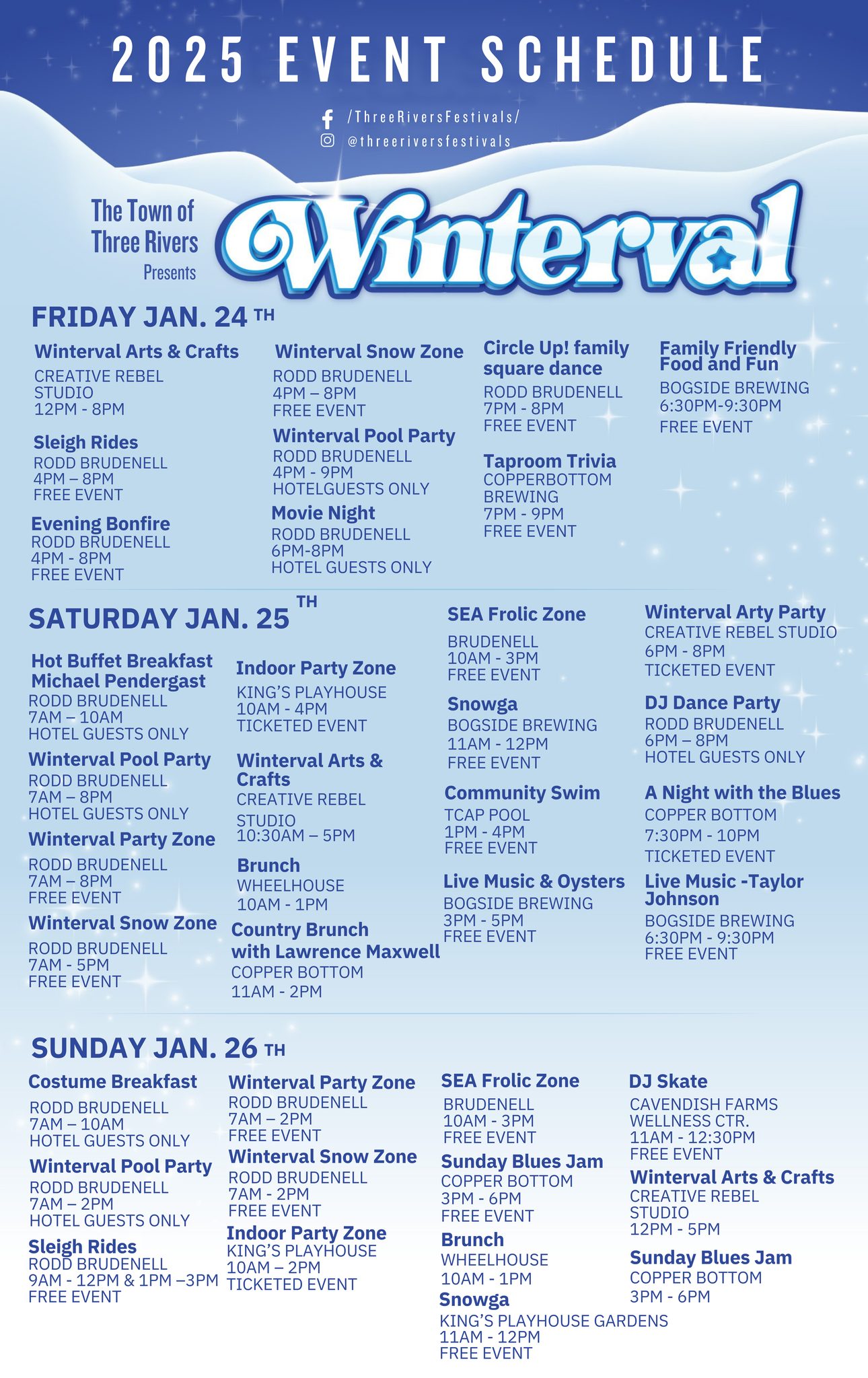 The Winterval 2025 schedule... - Three Rivers Festival Series | Facebook