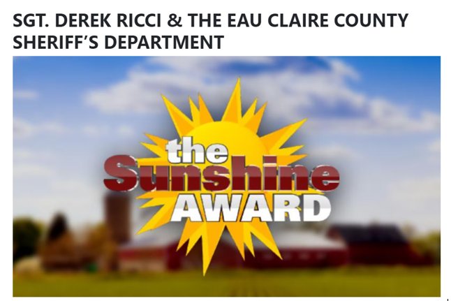 Sergeant Ricci is the... - Eau Claire County Sheriff's Office | Facebook