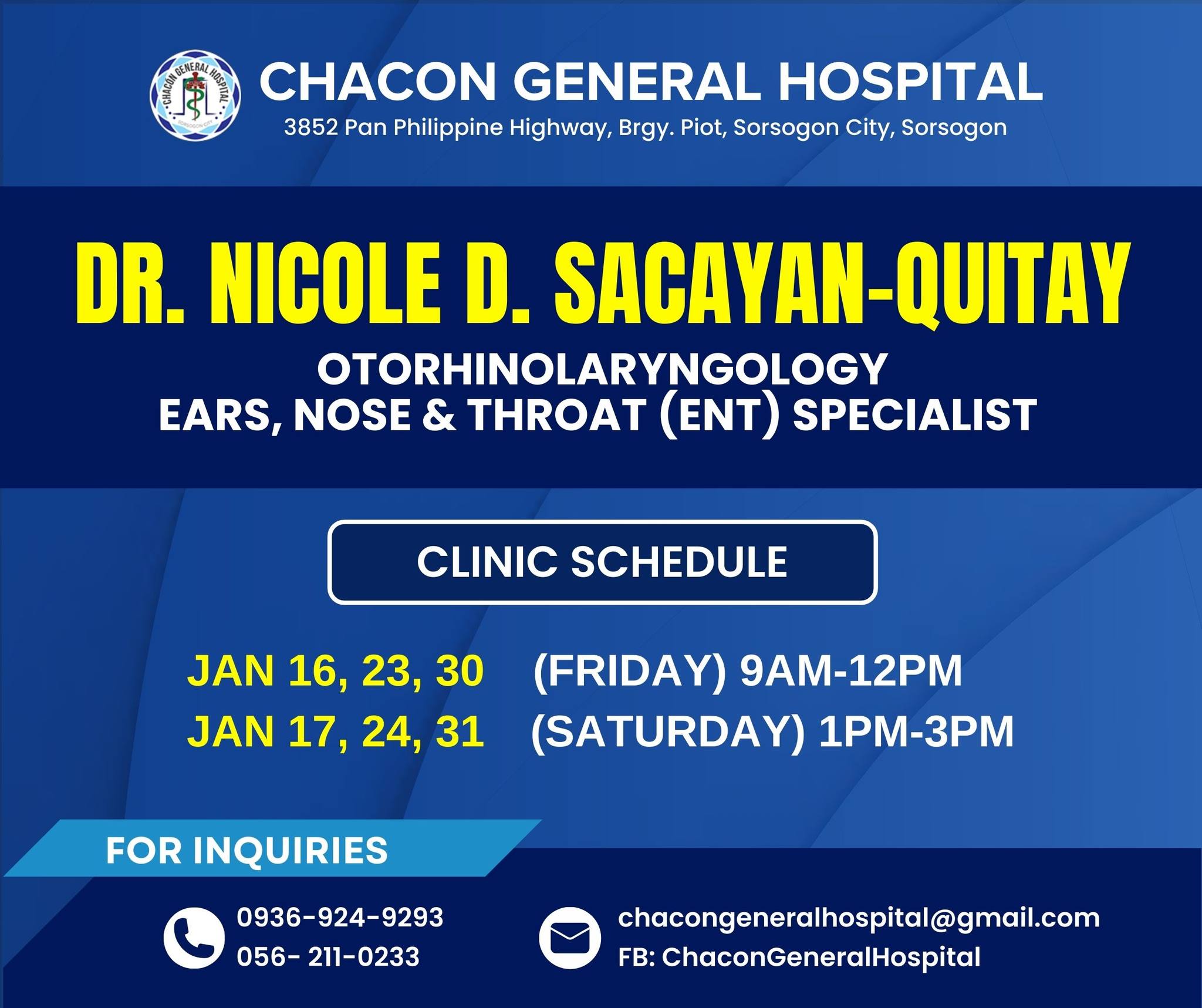 Chacon - DR. NICOLE D. SACAYAN-QUITAY EAR, NOSE & THROAT (ENT ...