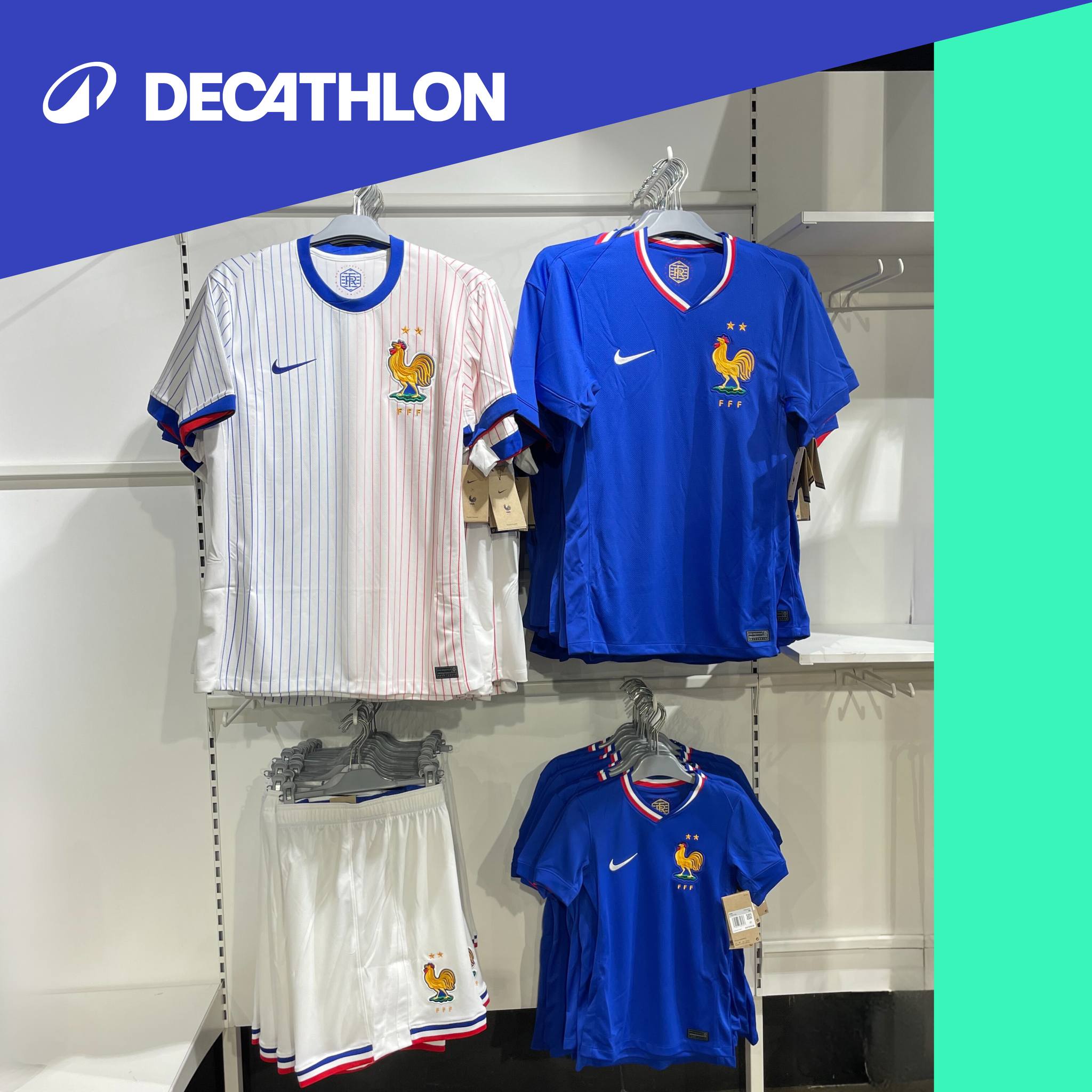 Maillot Officiel FFF – Collection Equipe De France De Football – Polyester, Tailles S à XXL