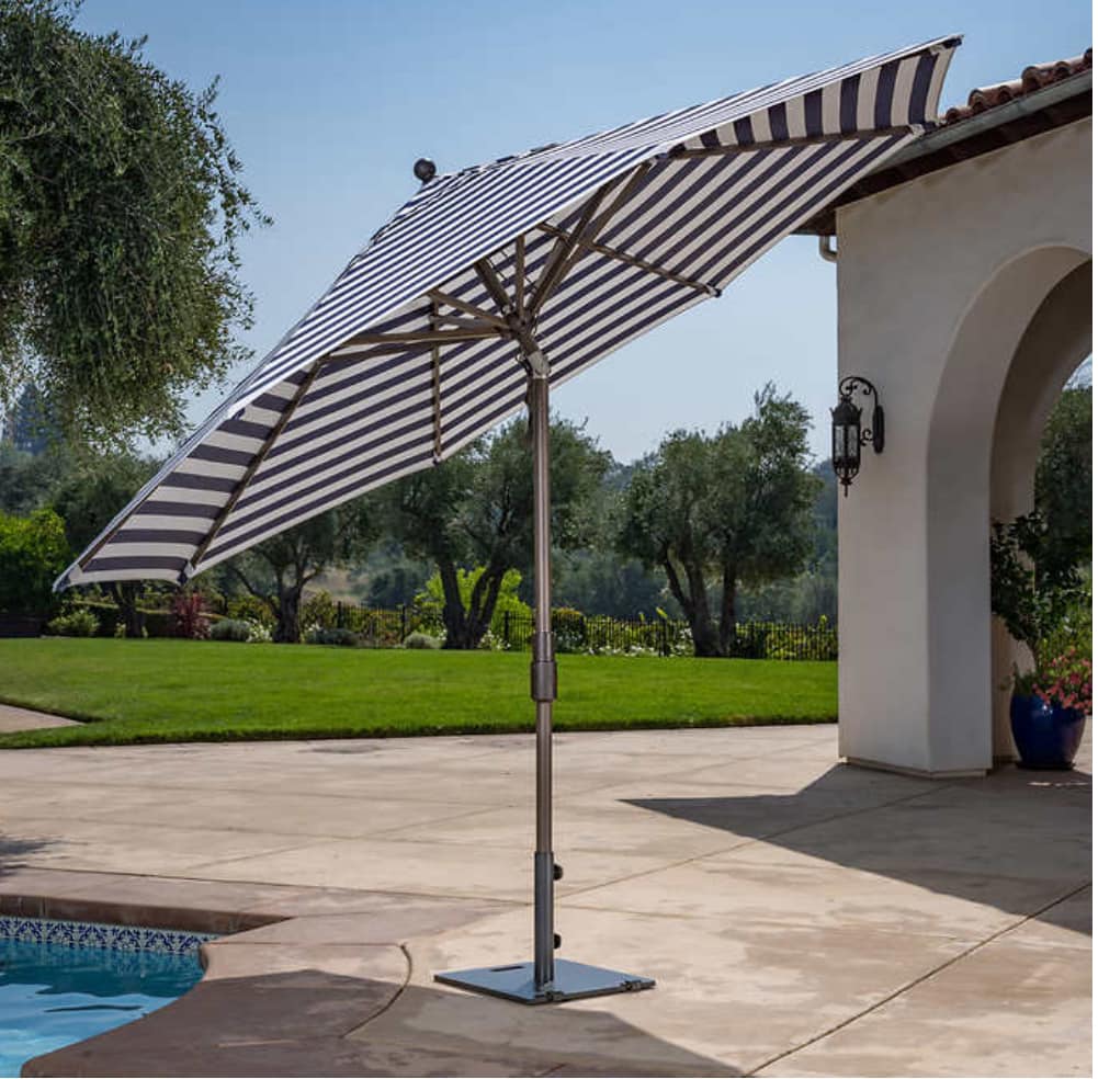 9 ft auto tilt aluminum patio umbrella costco TropiShade Bronze with Rust Polyester Cover (Base not included) : Patio Umbrellas : Patio, Lawn & Garden use hand The Seasonal Costco Find That