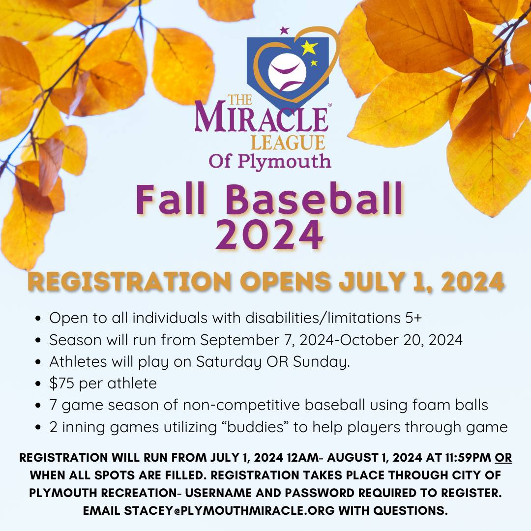 ⏰⚾ Fall Baseball Registration... - Miracle League of Plymouth