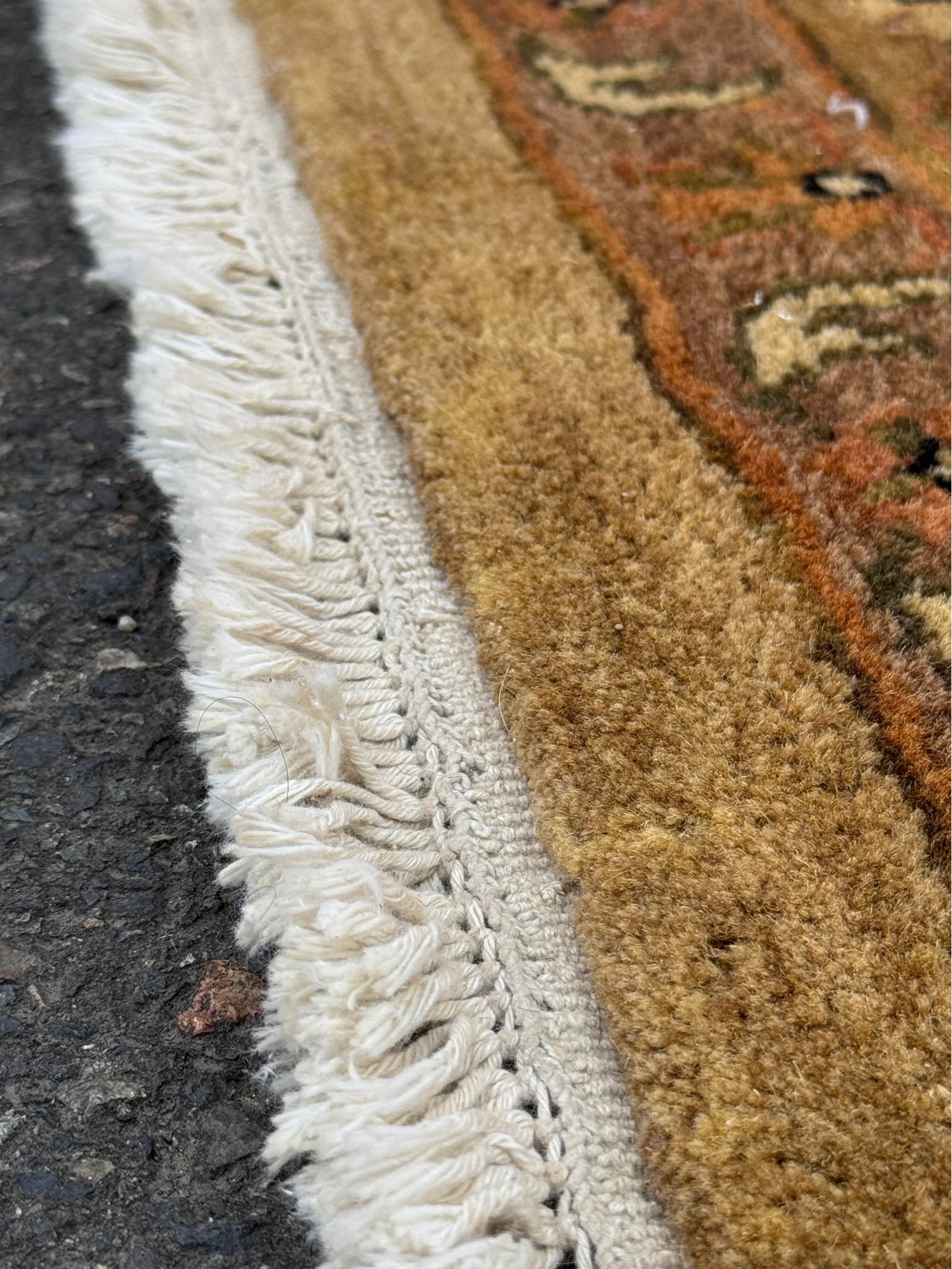 1” thick hand knotted Persian wool area rug 12x10” - Area Rugs - Salmon ...