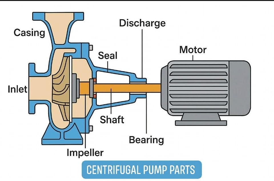Piping - Parts of a Centrifugal Pump Impeller: Rotating component that ...