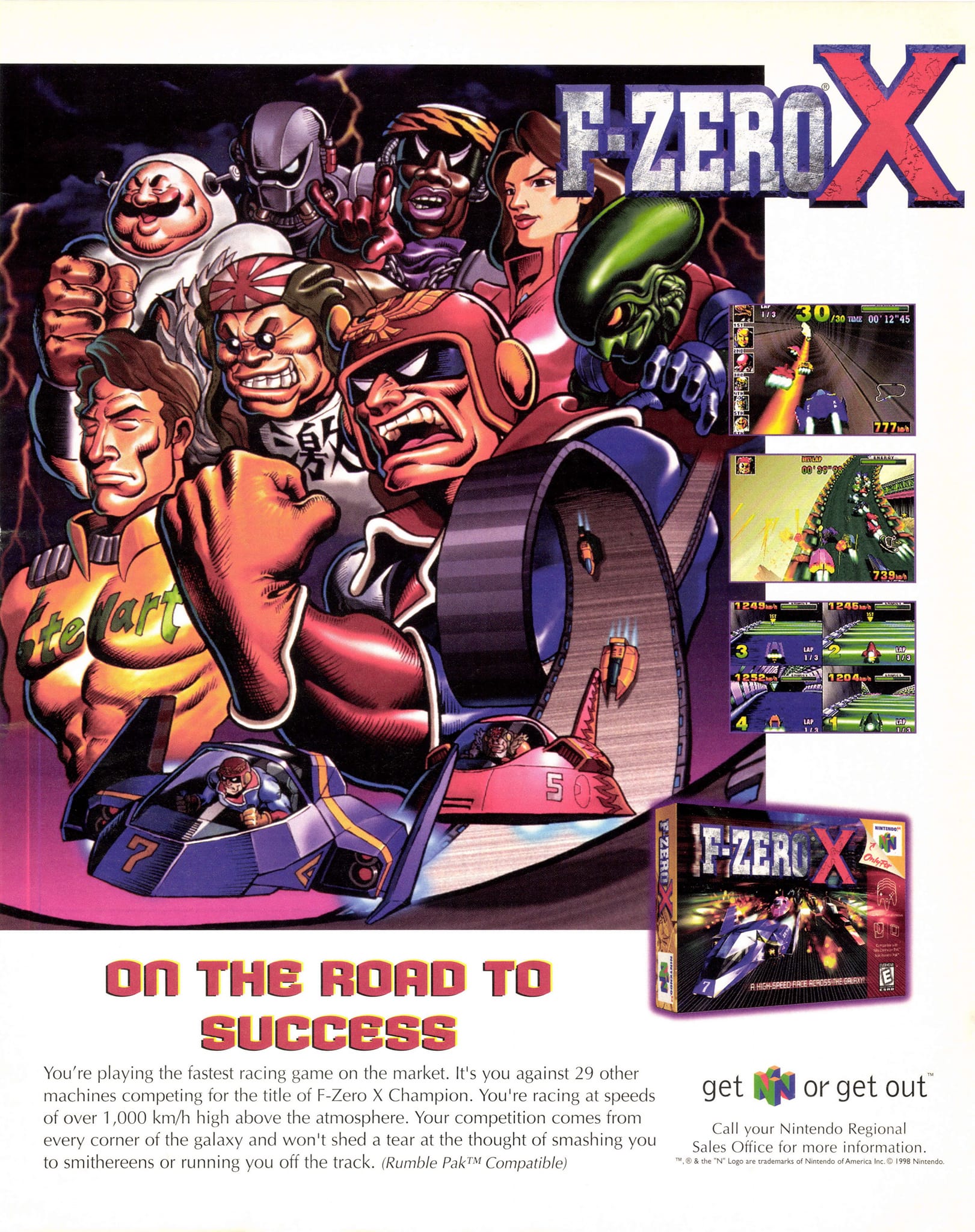 【N64】F-ZERO X エフゼロX チラシ　広告　サムライゴロー Impressed the hell out of me back in the day - F-ZERO X - N64