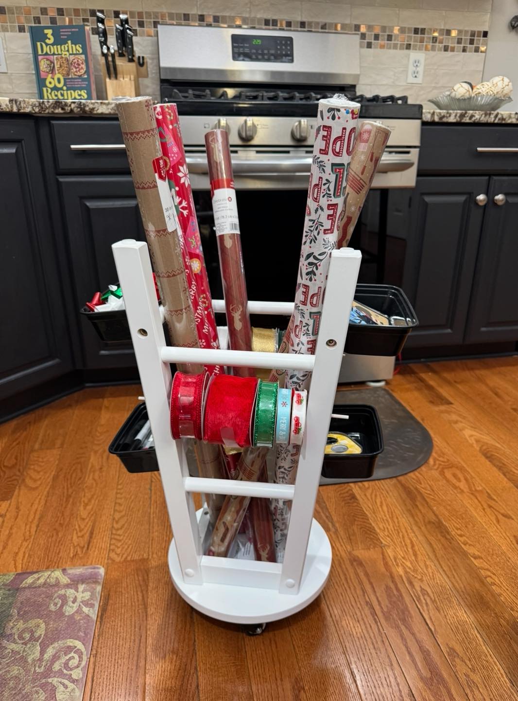 Brooklyn - Turn a stool into a Christmas wrapping station! 😍 # ...