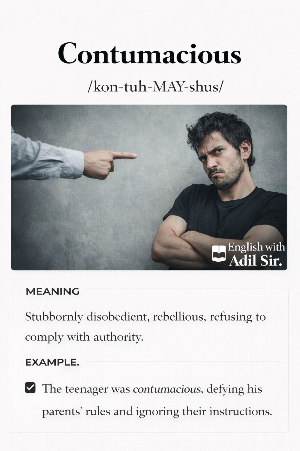 Contumacious| Explore important... - English with Aadil sir | Facebook