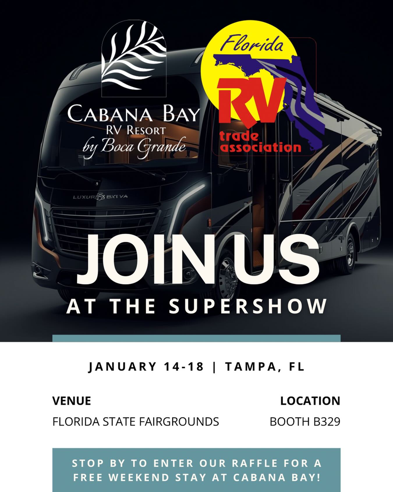 Cabana - Join us at the Florida RV SuperShow! 🚐 Stop by the Cabana Bay ...