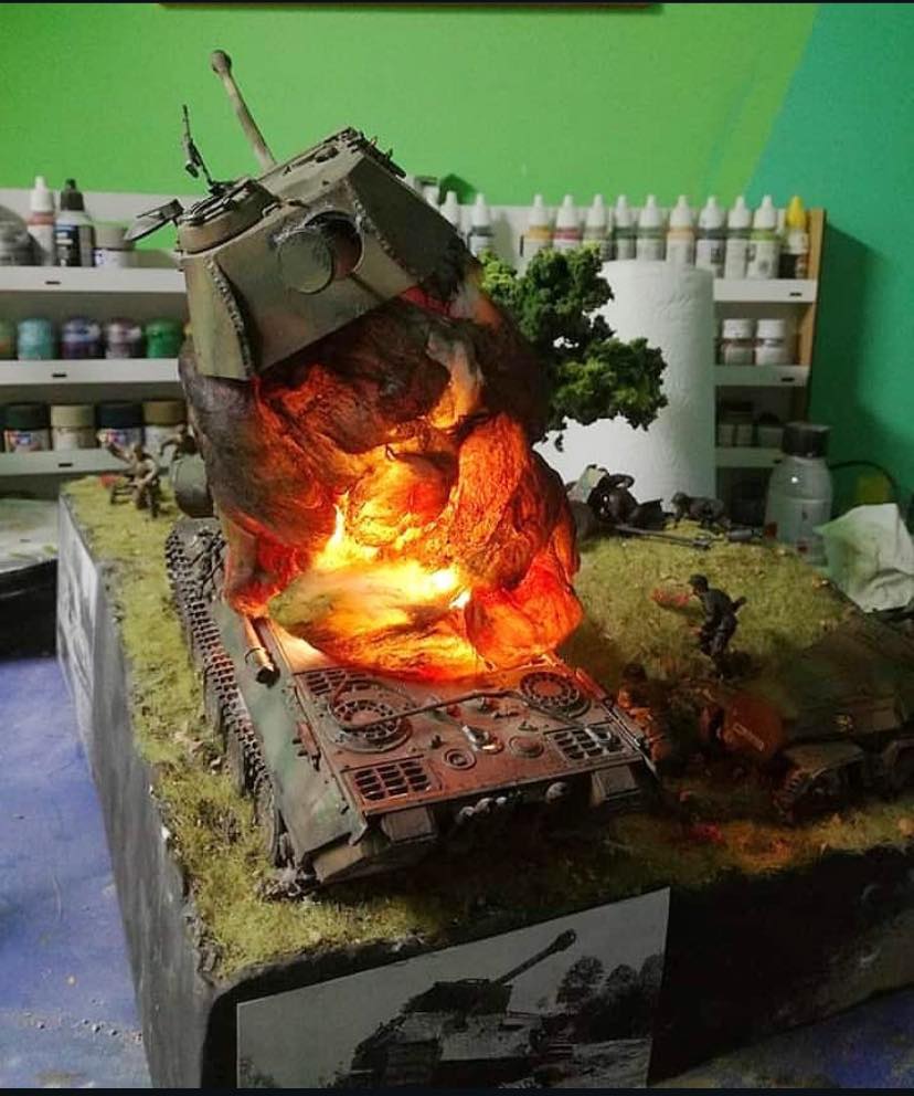 Lamonte - 1/35 scale diorama WIP explosion LED by modeler Rafal Orman ...