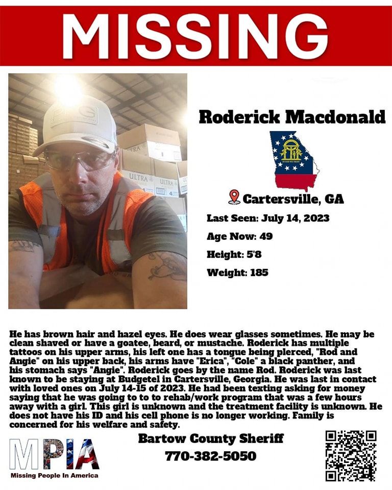 Missing - Will YOU Help? MISSING Roderick Macdonald 📍 Location ...