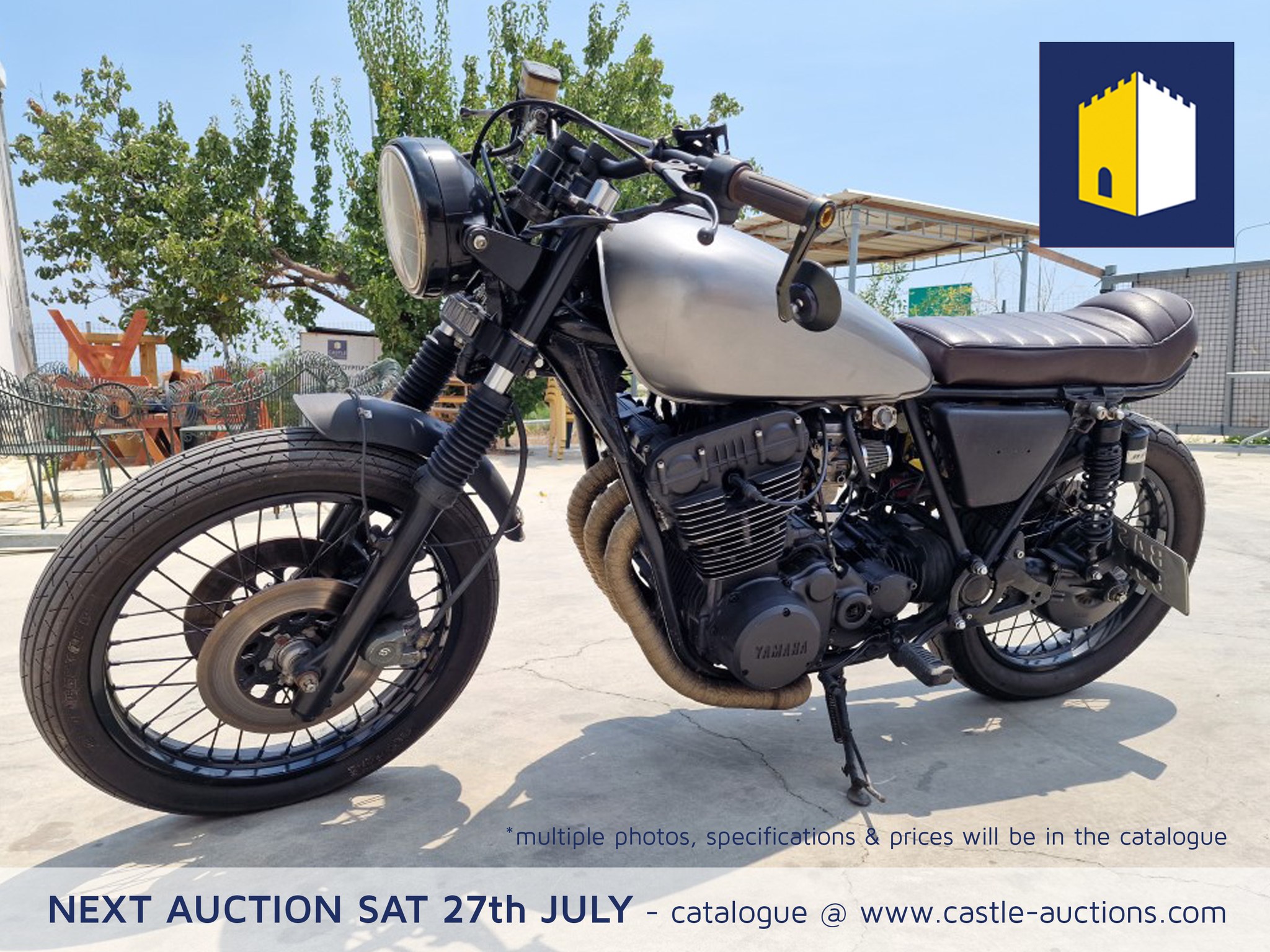 Yamaha XS750 Café Racer Motorbike For Auction! This excellent