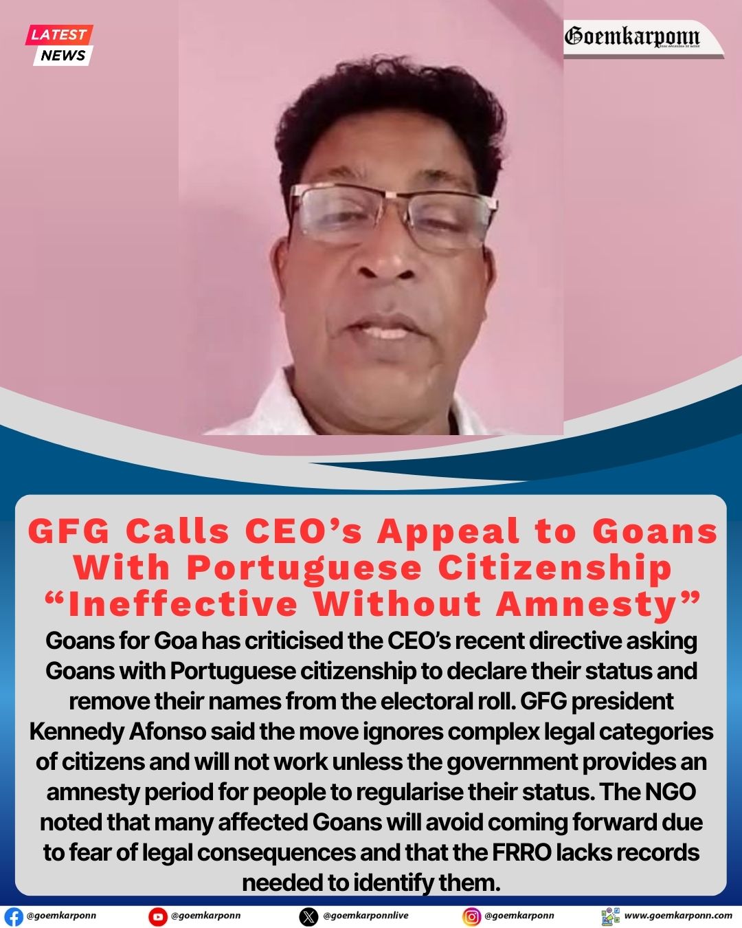Goemkarponn - GFG Calls CEO’s Appeal to Goans With... | Facebook