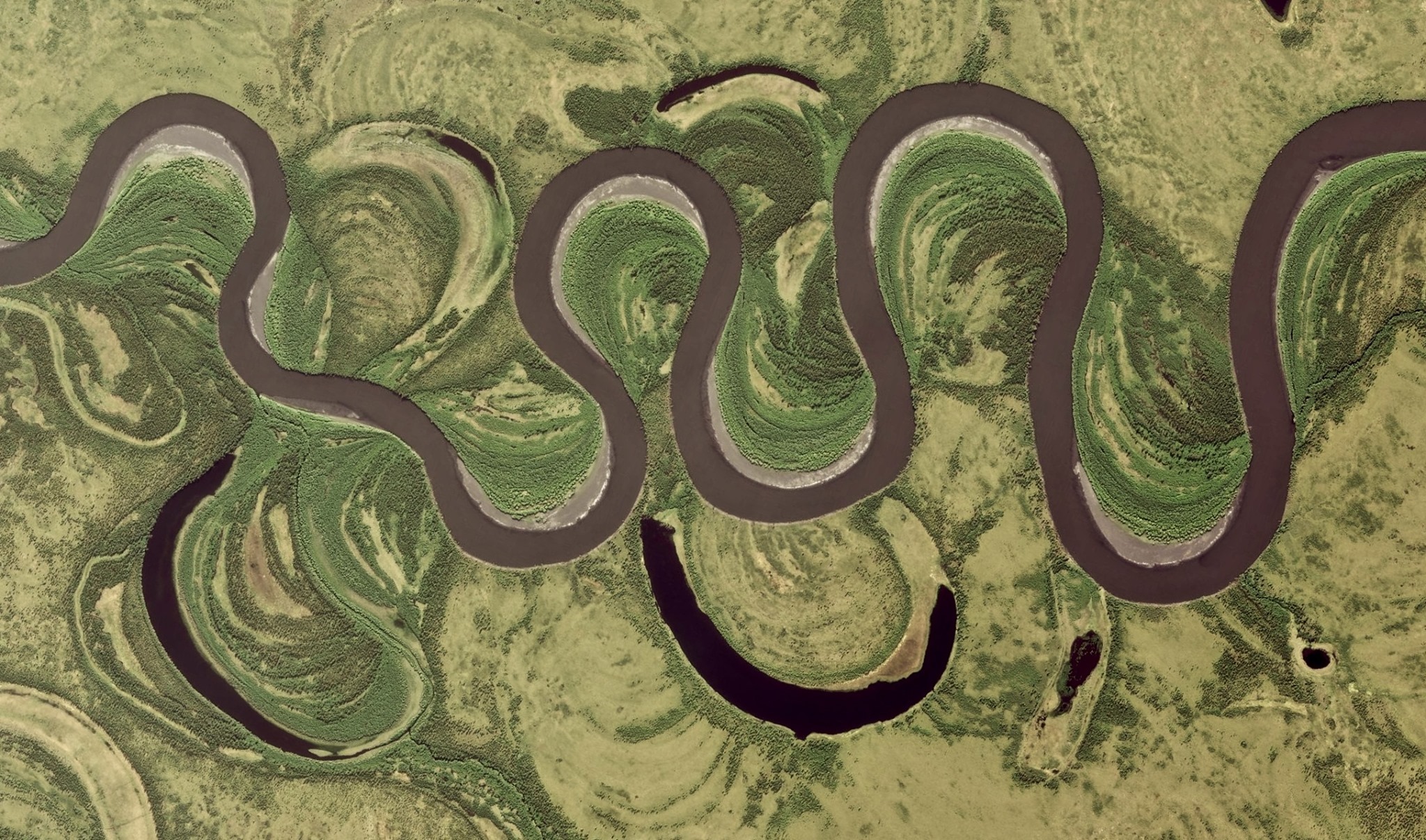 Meanders on a tributary of the... - Geomorphological Features