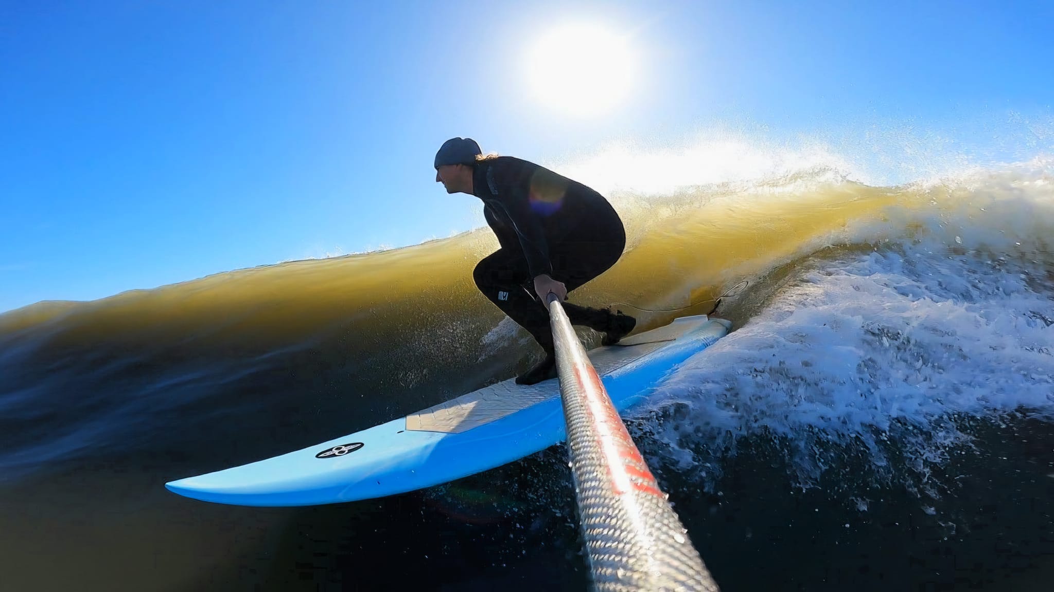 SUP surfing at Ocean Isle Beach, North Carolina