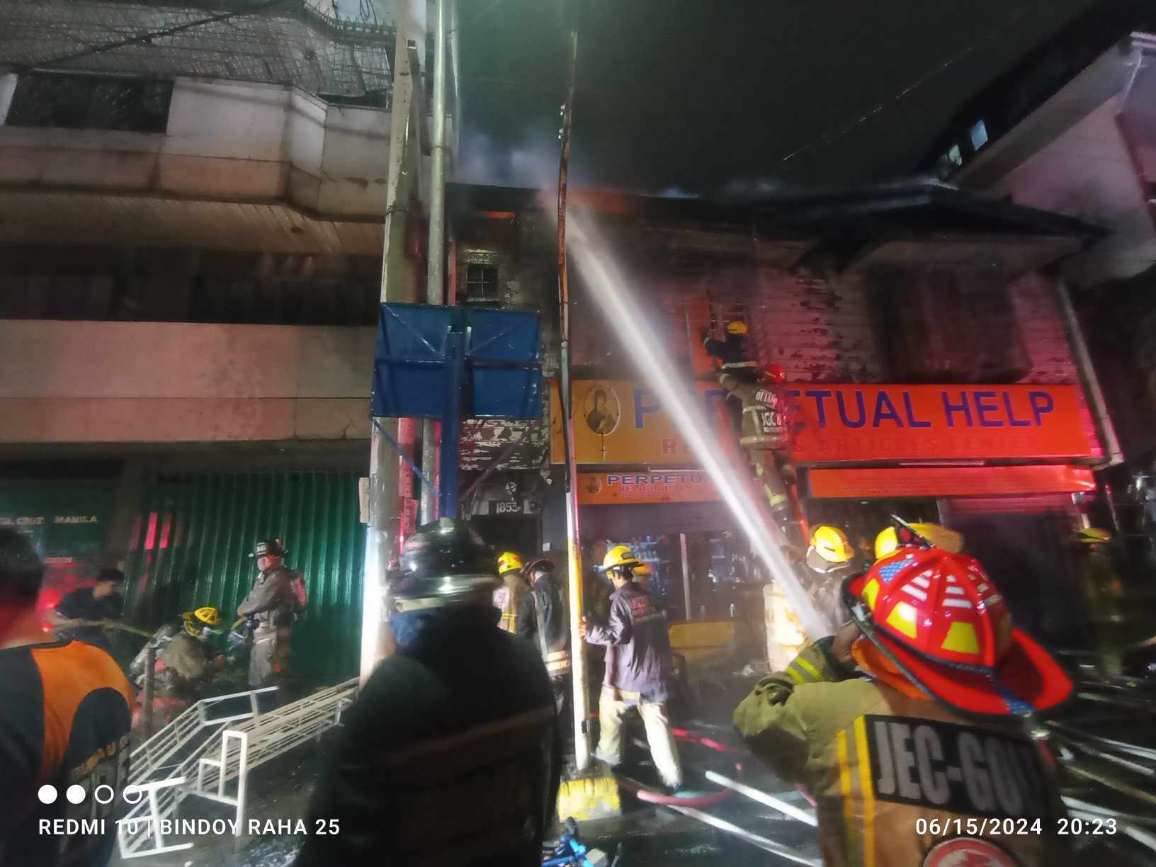 Philippine - Firefighters respond to a first alarm fire that hit a ...