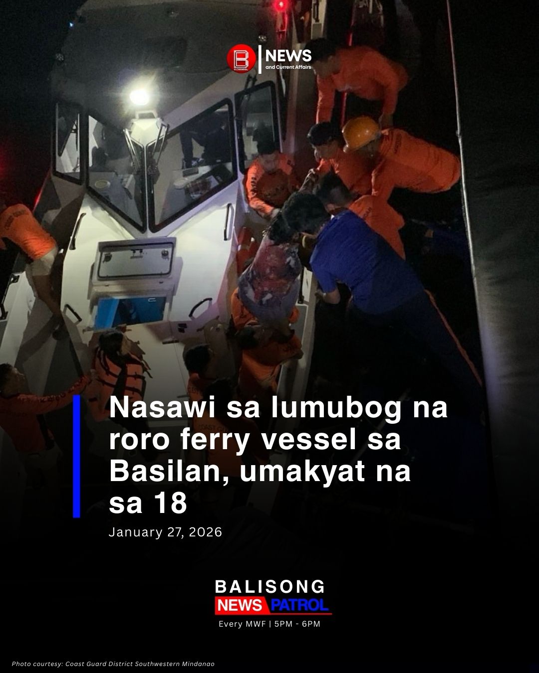 BChannel - LUMUBOG NA RORO SA BASILAN UPDATE | Umakyat na sa 18 katao ...