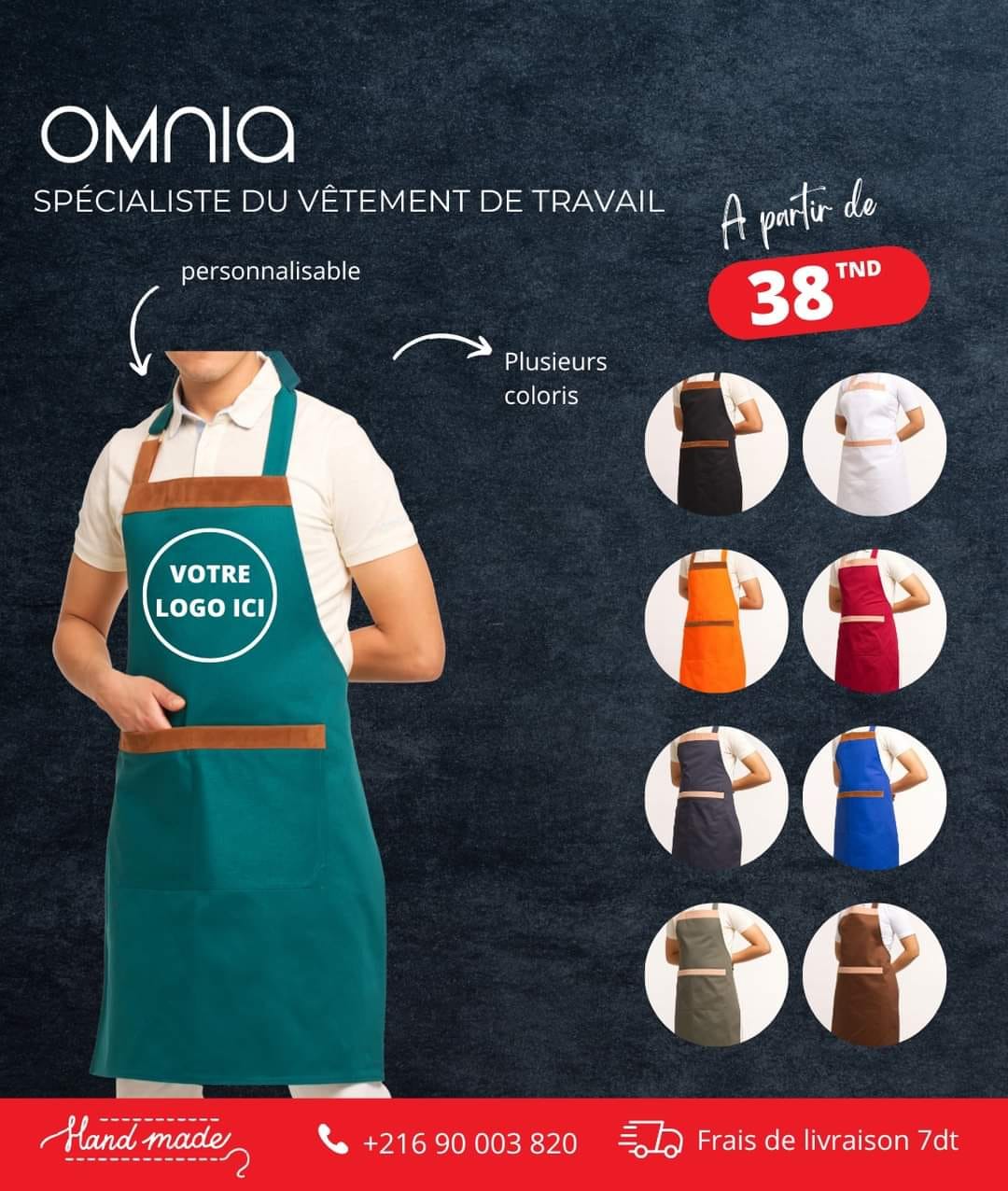 Lot De 10 Tabliers De Cuisine Déperlants - Lavables, 2 Poches, Unisexe - Idéal Barbecue, Atelier, Cadeau Pro