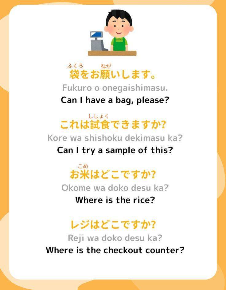 Japanese phrases for supermarket shopping