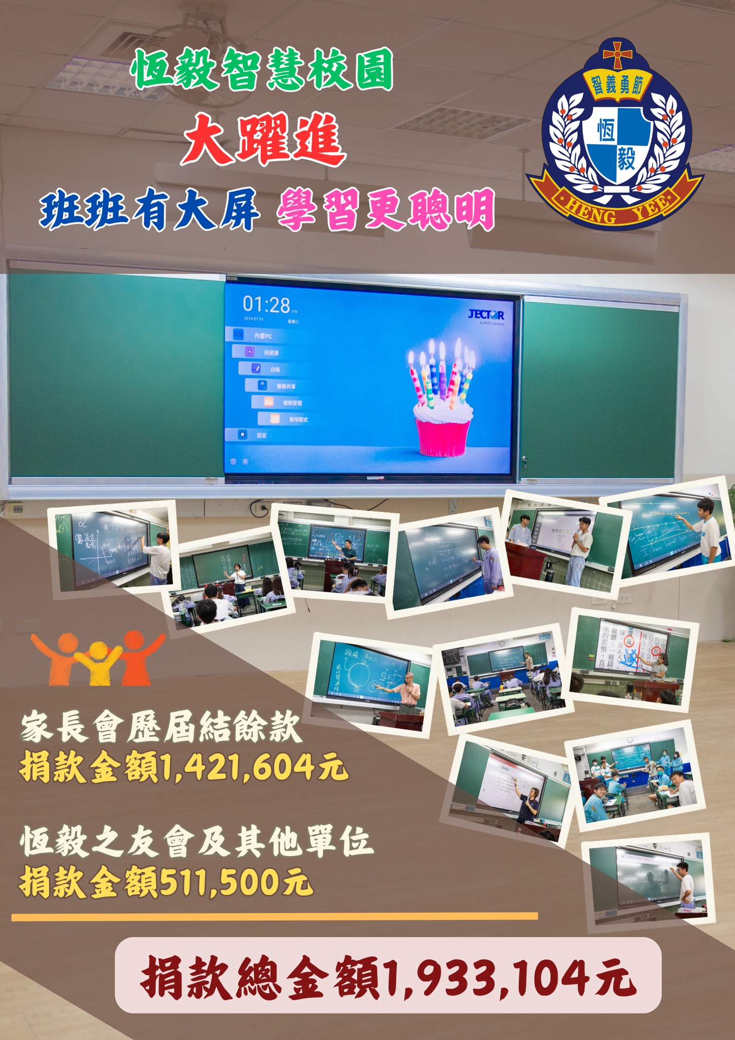 天主教恆毅高級中學 - 🔺恆毅智慧校園大躍進 班班有大屏 學習更聰明🔻 🧑‍🏫教育不能等，讓孩子贏在起跑點，... | Facebook
