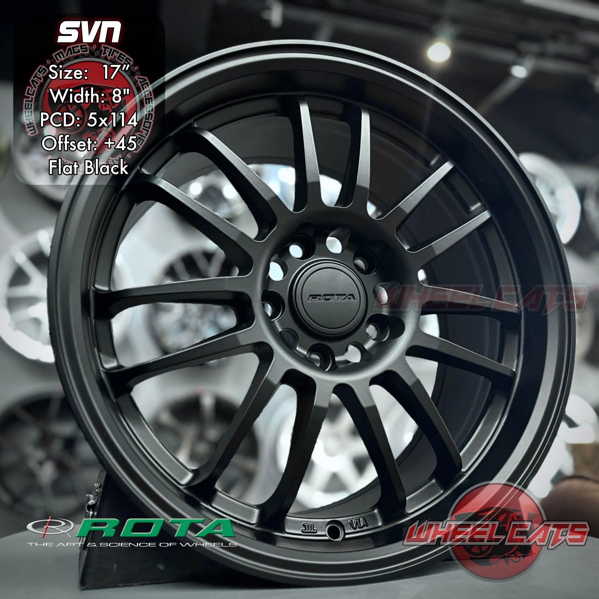 WheelCats - ROTA SVN 17X8 FLATBLACK ALL-IN Package with TIRES Starts at ...