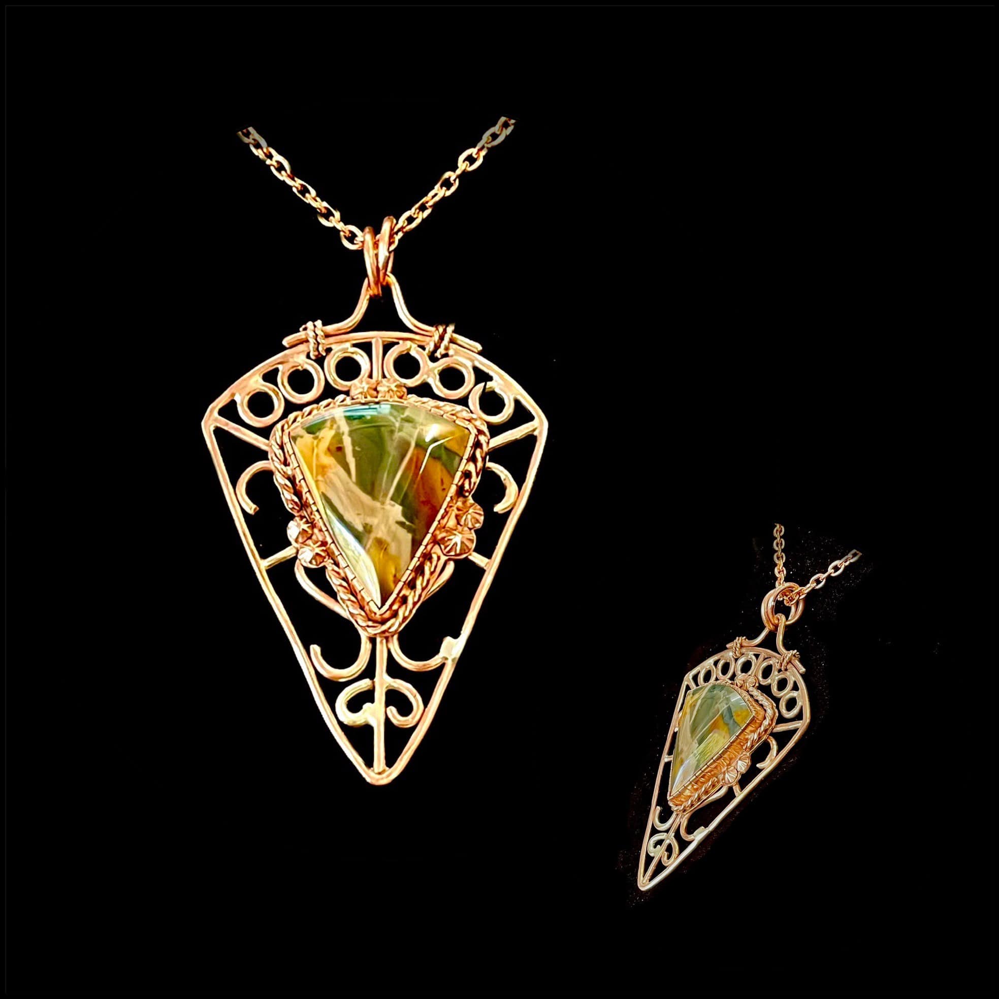 Handmade Jewelry Piece with Cherry Creek Jasper and Copper Wire display picture 1