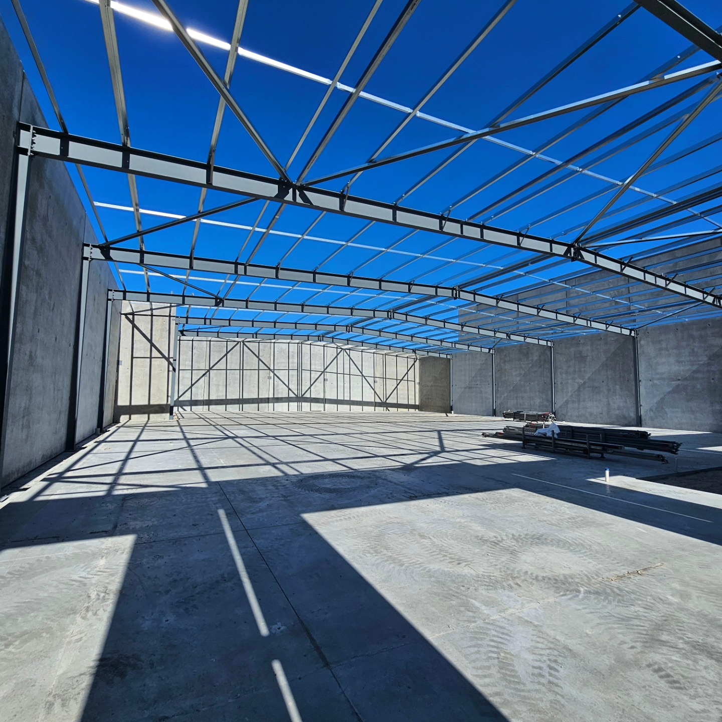 Core - Structural steel installed ️. Place is looking big now... roof ...