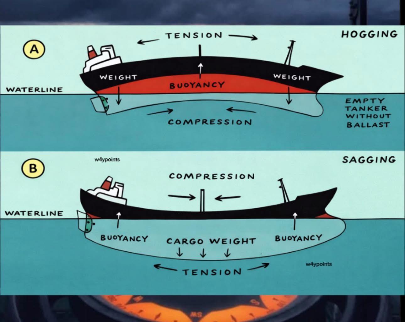 W4yp0ints - HOGGING vs. SAGGING HOGGING (A – Empty ship) • The middle ...